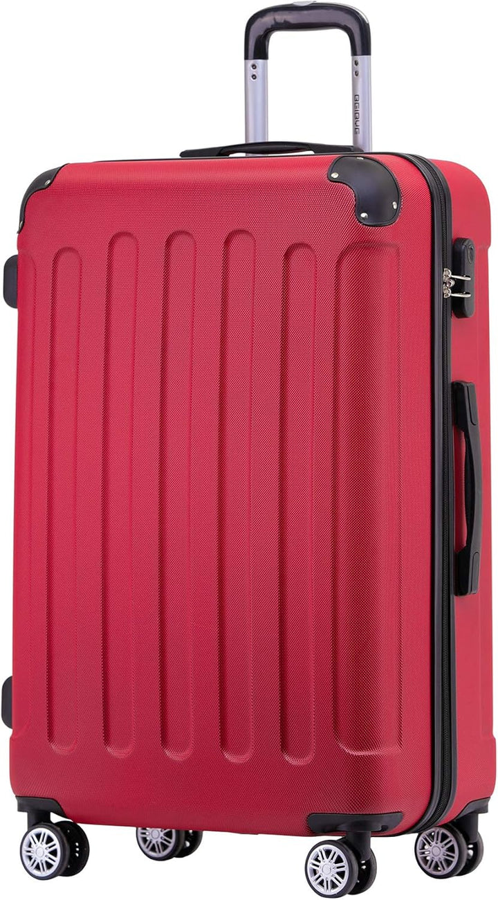 BEIBYE Zwillingsrollen Hardcase Reisekoffer Koffer Trolleys Hartschale in XL-L-M in 14 Farben (Rot,