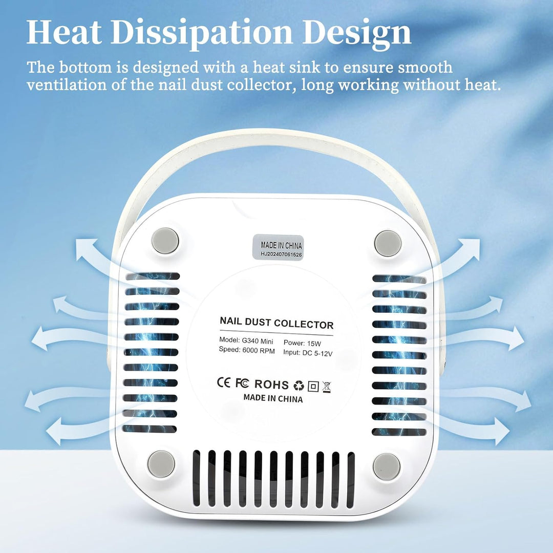 Mini Staubabsaugung für Nägel,Nagelstaubsauger mit 30PCS Filterpads leistungsstarke Staubsaugmaschin