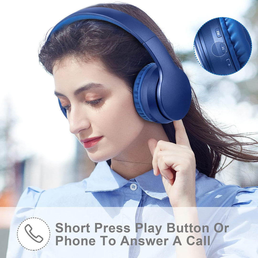 LOBKIN Kabellose Bluetooth-Kopfhörer, Over-Ear-Stereo, faltbar, Hi-Fi-Stereo-Headset mit Mikrofon, u