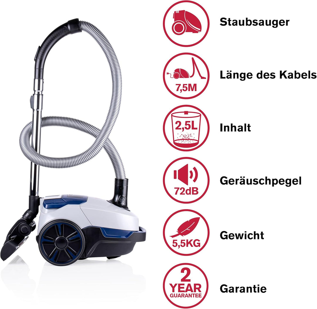 Dirt Devil Staubsauger mit Beutel DD2002 - Bodenstaubsauger - Staubsaugerbeutel 2.5L - 800W - mit Ko