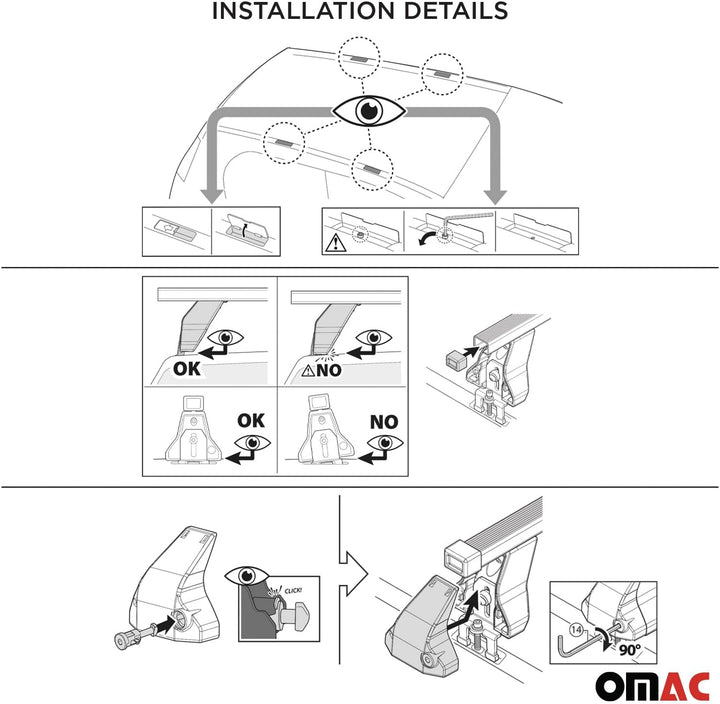 Menabo Dachträger kompatibel mit Mercedes C-Klasse W206 2021-2023 Gepackträger Silber 2X TÜV, Silber