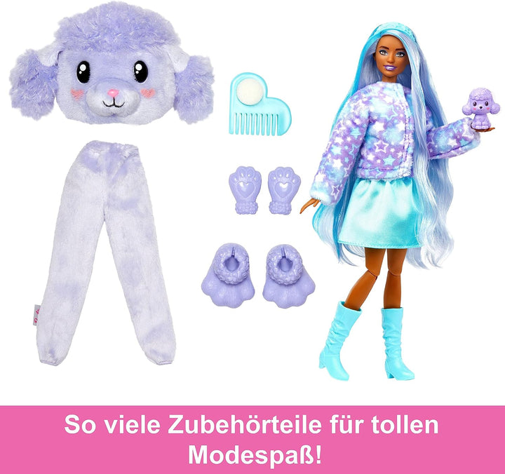 BARBIE Cutie Reveal Puppe - Plüschpudel mit 10 Überraschungen, bewegliche Barbie-Puppe mit zahlreich