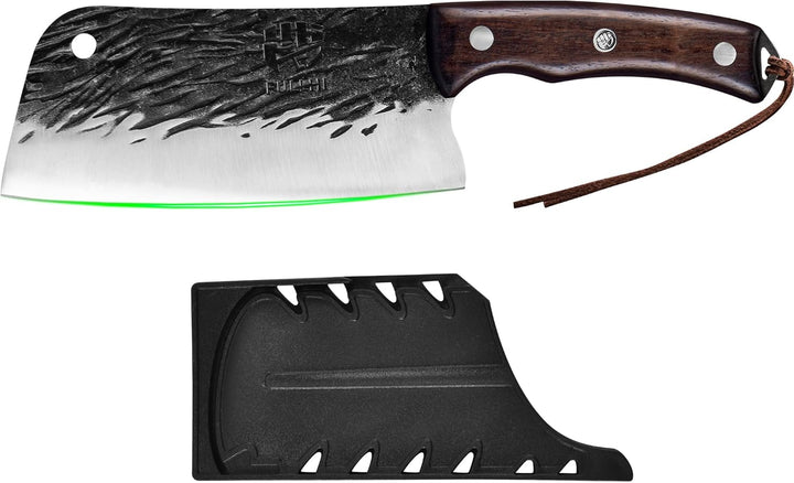 FULLHI Metzgermesser, Küchenmesser mit hohem Kohlenstoffstahl, Gemüsebeil, chinesisches Kochmesser,
