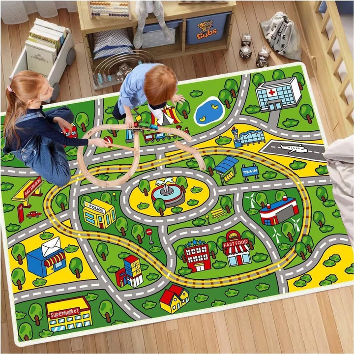 BYINGWD Kinder Lernspiel-Teppich, Cartoon Bodenmatte für Zuhause, Spielzimmer, Kinderzimmer, Schlafz