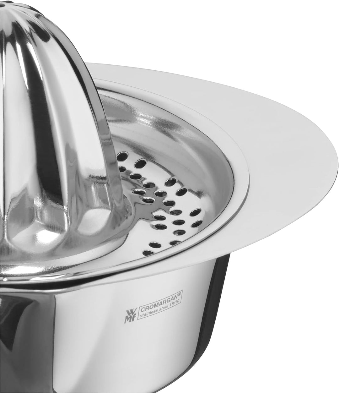 WMF Gourmet Zitronenpresse Edelstahl 13cm, Zitruspresse manuell, Cromargan Edelstahl mattiert, für Z
