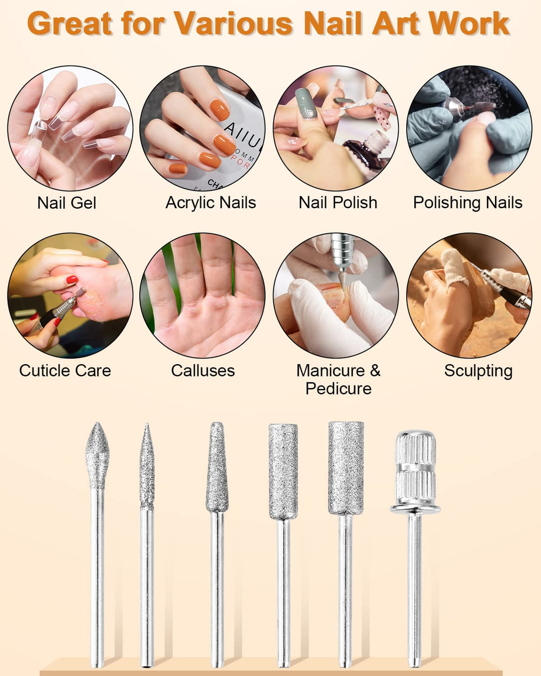 Nagelfräser 35000 U/Min Elektrische Nagelfeile für Gelnägel Maniküre Pediküre Set Professionelle Nai