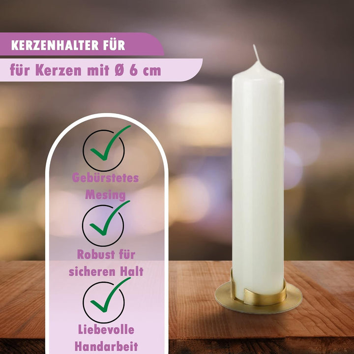 WikaKerzen Kerzenleuchter für Kerzen - Kerzenständer in Silber & Gold gebürstetem Messing Metall - K
