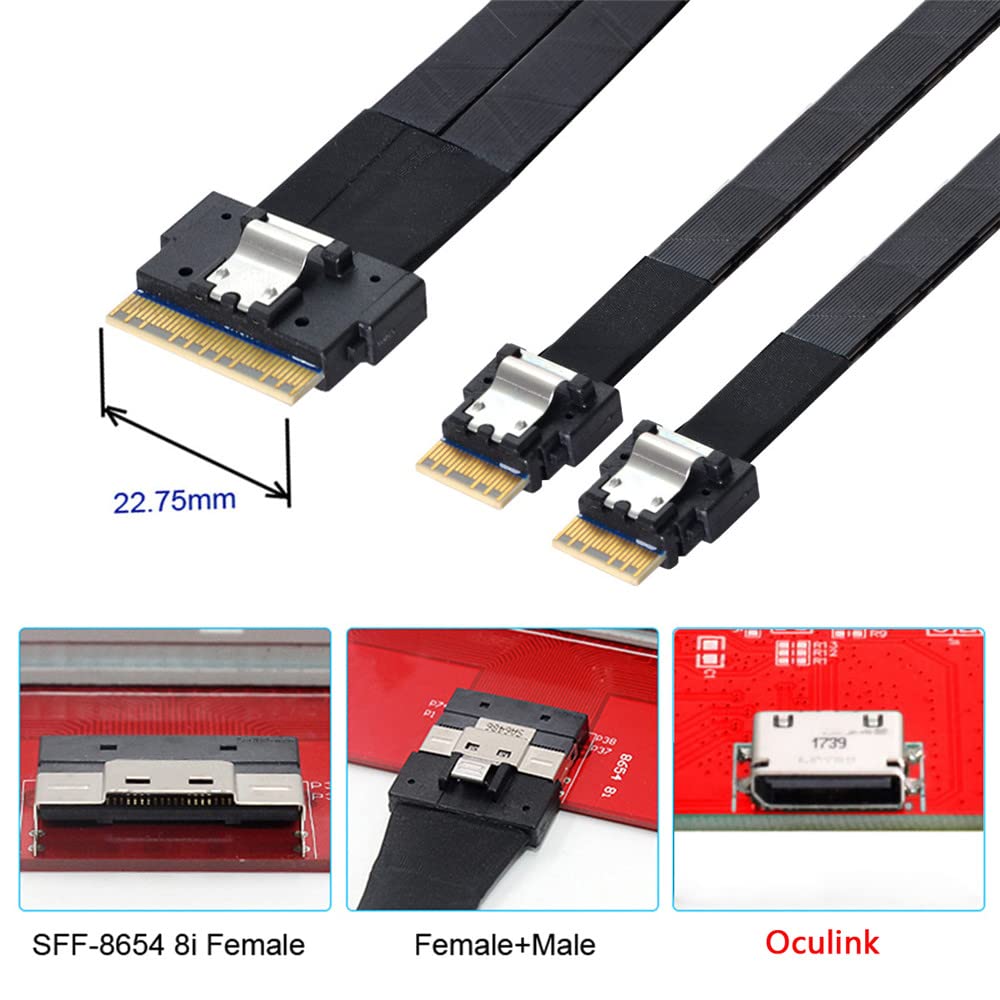 xiwai PCI-E Ultraport Slimline SAS Slim 4.0 SFF-8654 8i 74pin auf Dual SFF-8654 4i 38Pin Kabel 40cm