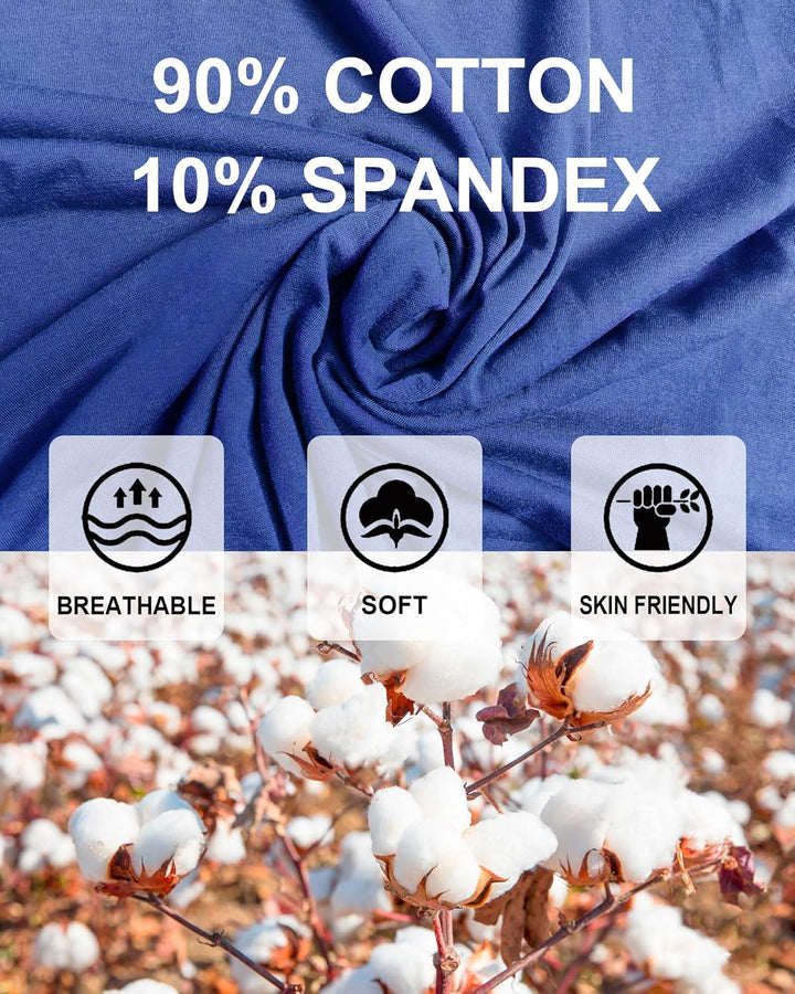 CheChury Herren Schlafanzug Lang Pyjama Rundhals Männer Langarm Oberteil und Karierte Schlafanzughos