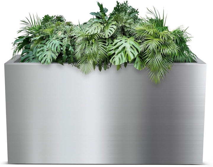 wuuhoo® XL Pflanztrog Daisy aus Edelstahl - wetterfeste Bodenvase, Blumenkübel wasserdicht & frostbe