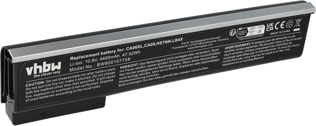 vhbw Akku Ersatz für HP CA06XL, CA09, CA09100XL, E7U21AA, E7U22AA, HSTNN-DB4X für Notebook (4400mAh,