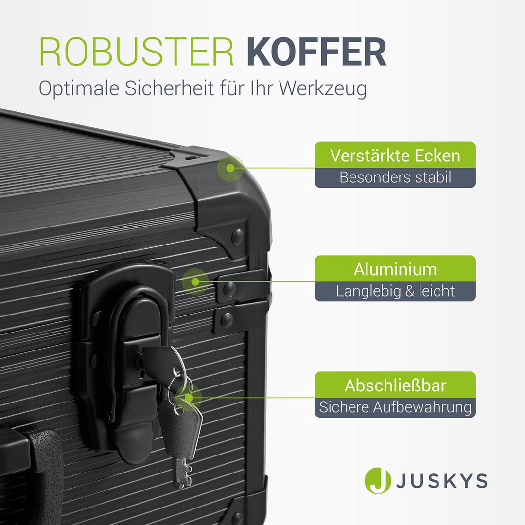 Juskys Werkzeugkoffer - 1200 teilig Werkzeug, Werkzeugtrolley gefüllt, Werkzeugkiste, Set, Rollen