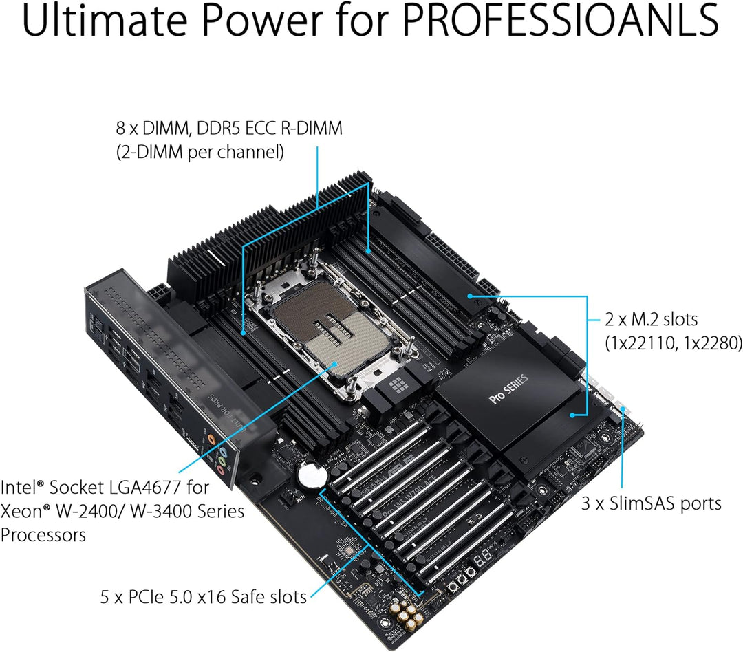ASUS Pro WS W790-ACE Workstation Mainboard Sockel Intel LGA 4677 (CEB-Mainboard, PCIe 5.0, DDR5, USB