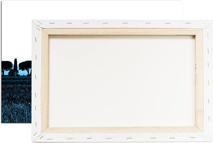 deyoli Toskana Landschaft mit Zypressen und Pinien Format 80x60 Effekt: Monocrome Blau als Leinwandb