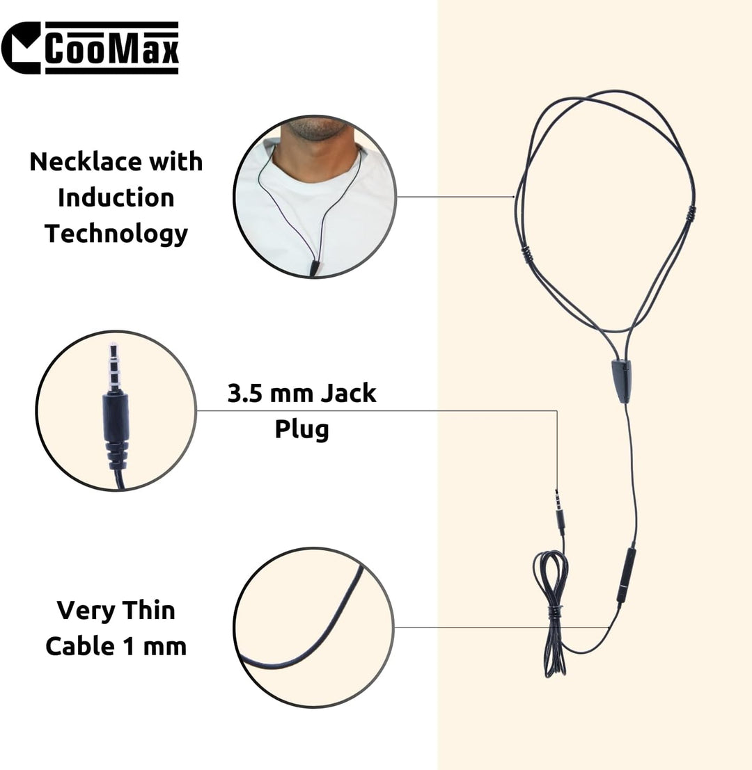 CooMax Spion Kopfhörer Kabellos VIP Pro Unsichtbare Kopfhörer mit Mikrofon Handy für Prüfung - Mini