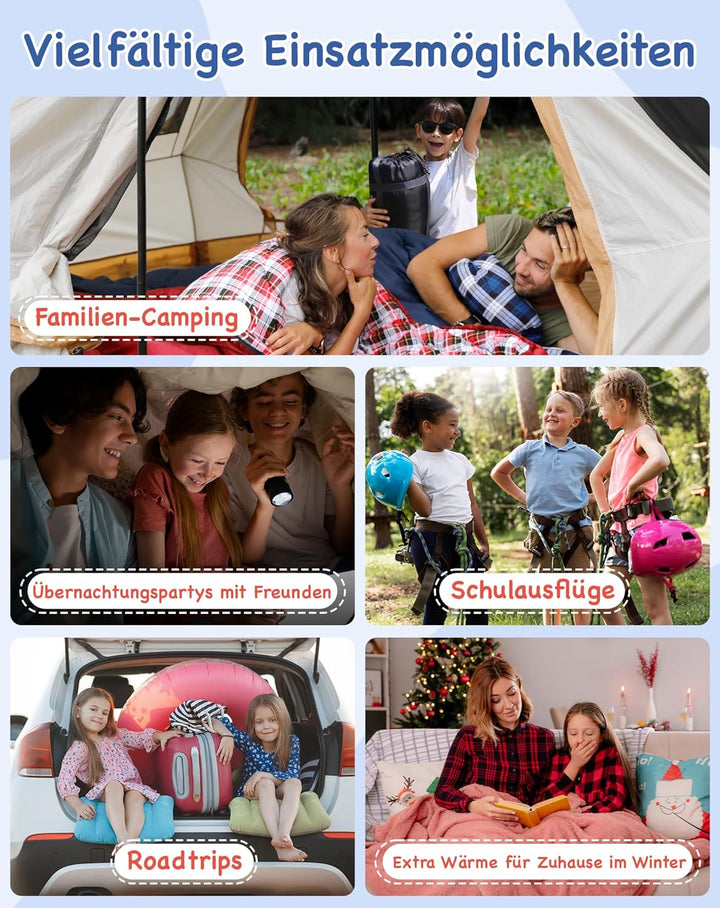 KingCamp Kinderschlafsack Schlafsack Winter Warmer Deckenschlafsack 3-4 Jahreszeiten für Kinder beim