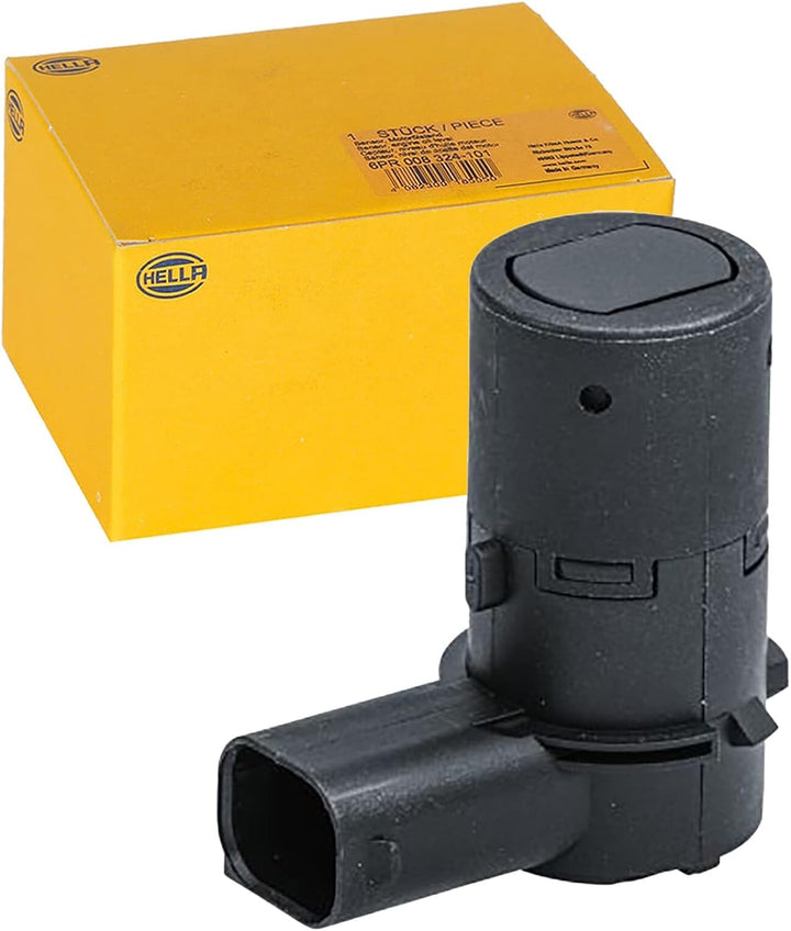HELLA 6PX 358 141-351 Sensor, Einparkhilfe - gewinkelt - 3-polig - gesteckt - lackierbar