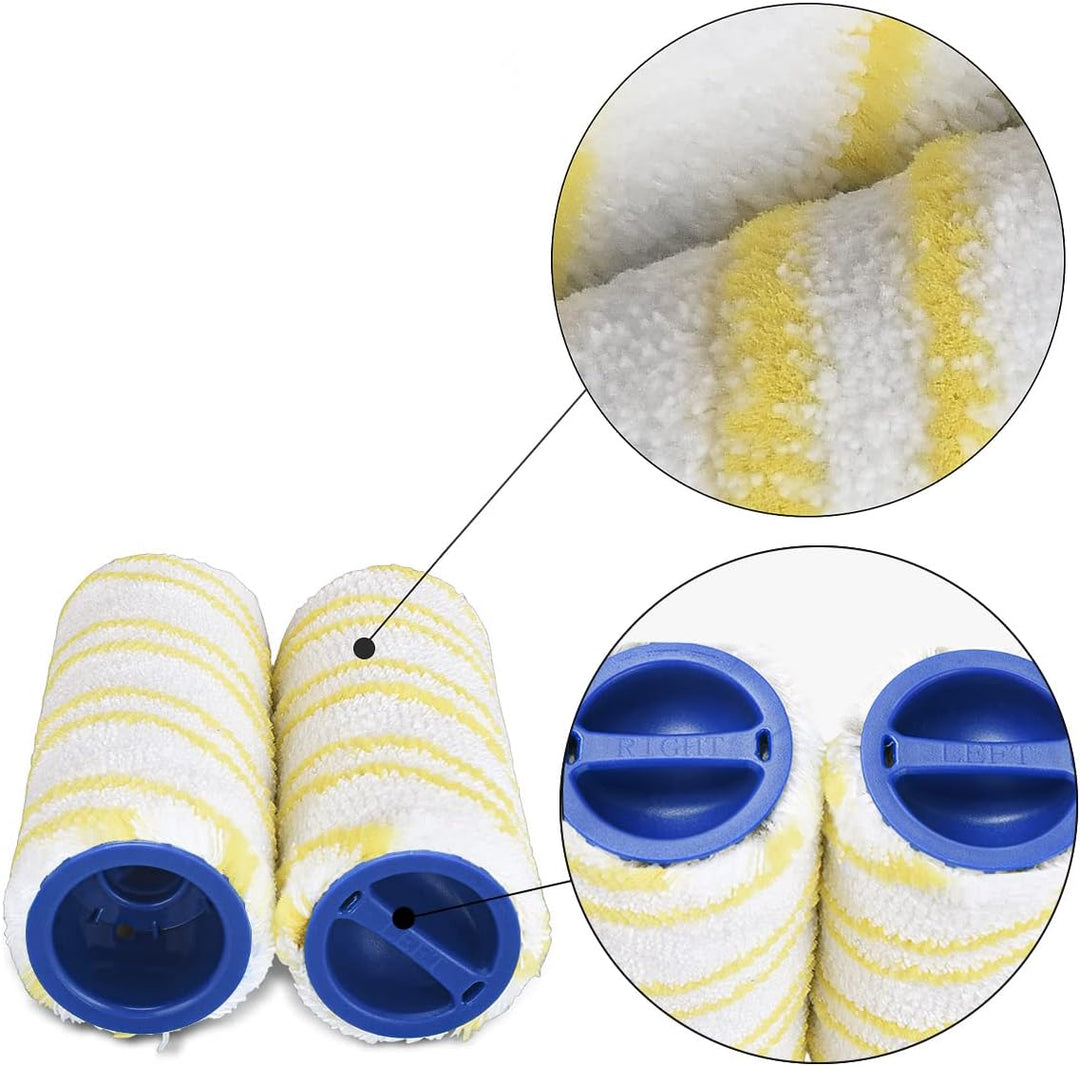 Jajadeal 4 Stück Ersatzteile Walzen für Kärcher FC7 FC3 FC5 Rollen, Ersatzrollen Bürsten für Karcher