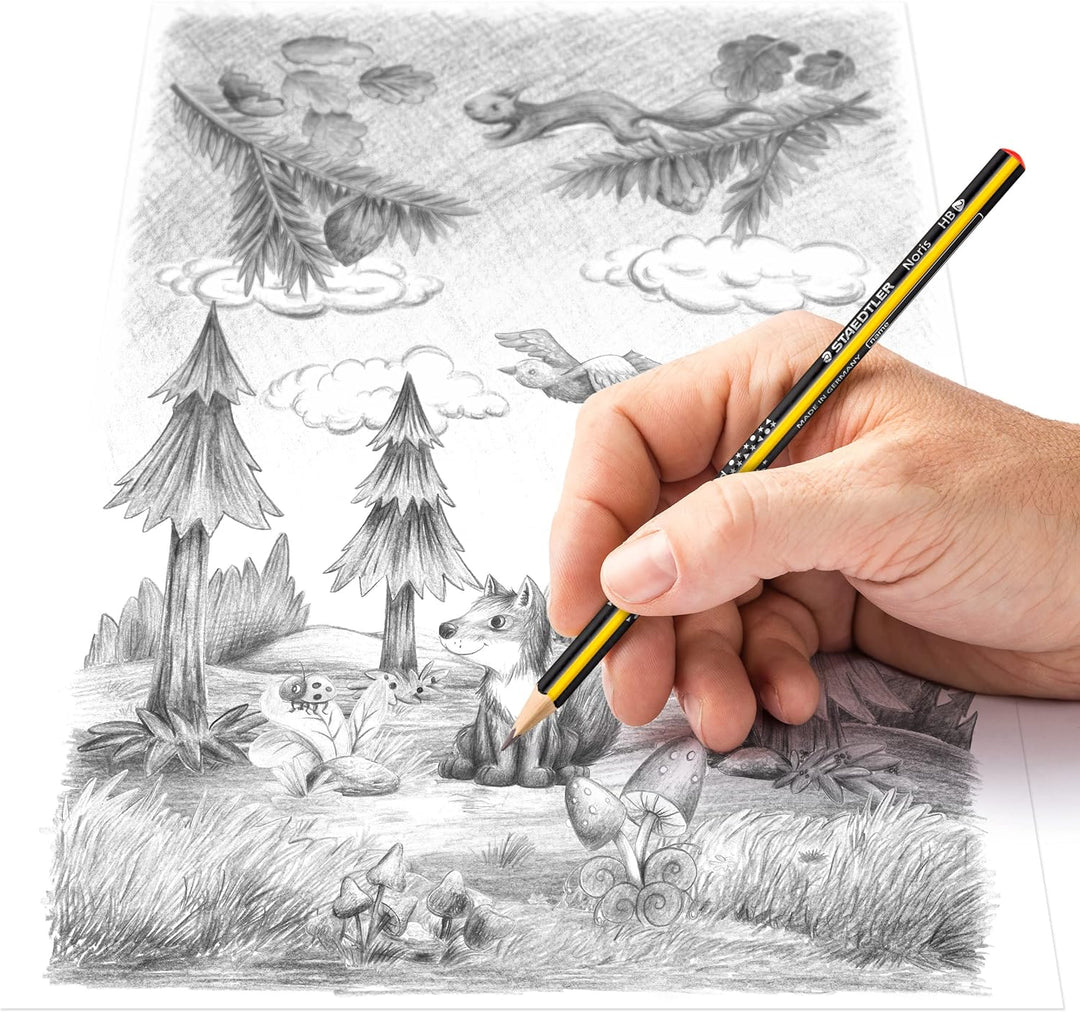 STAEDTLER Bleistift Noris, Hohe Bruchfestigkeit, ergonomische Dreikantform, Rutschfeste Soft-Oberflä