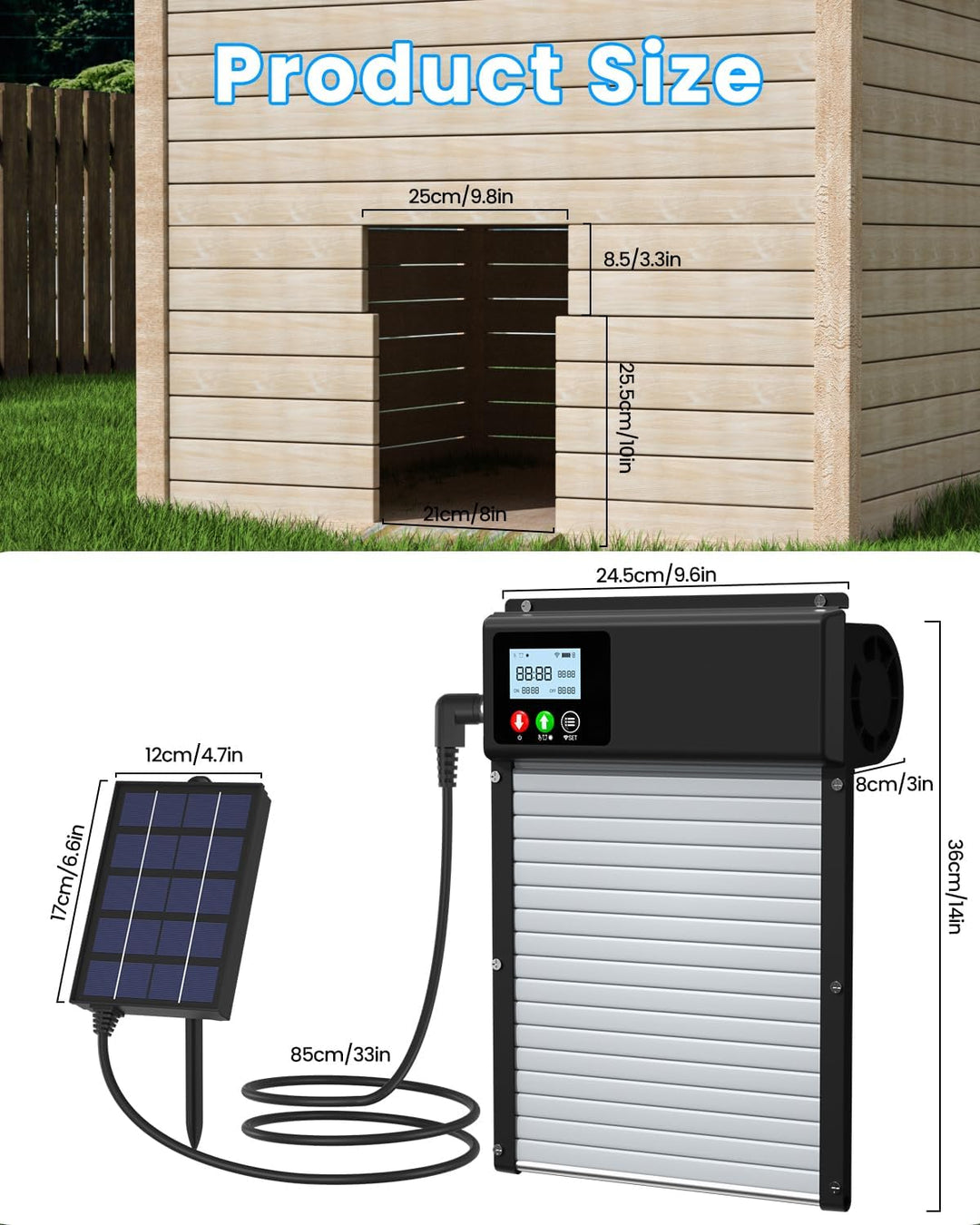 Verbesserte 3in1 Automatische Hühnerklappe Solar, WLAN-Fernbedienung, automatischer Hühnerklappe Hüh