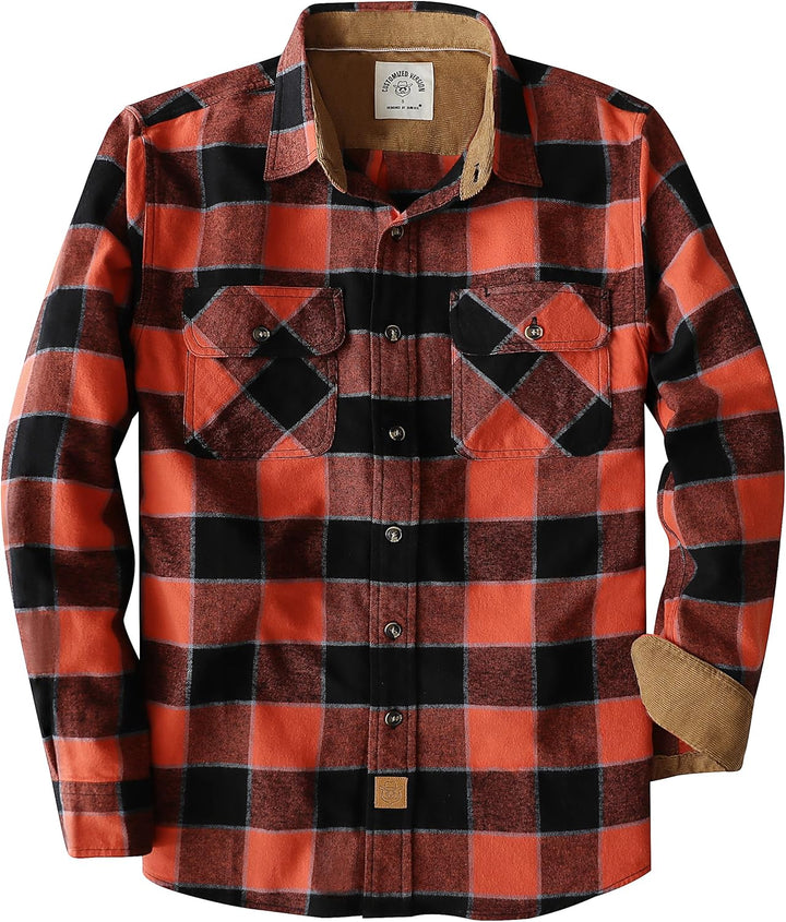 Dubinik® Flanellhemd Herren Button Down Kariert Baumwollhemd Freizeithemd Hemd Herren Langarm mit Zw