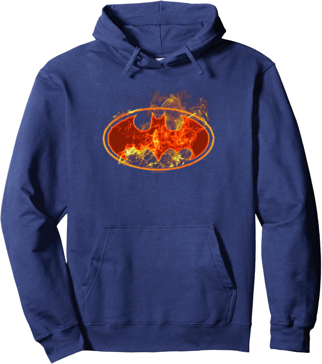 Batman Flames Logo Pullover Hoodie