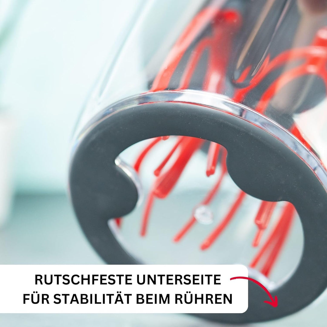 Westmark Handrührgerät, Ohne Strom, Füllvolumen: 1 l, Kunststoff, Rührblitz, Transparent/Weiss/Rot,