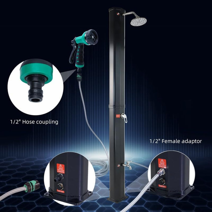 CCLIFE Solardusche 35L Solar Gartendusche Pooldusche Regendusche Aussendusche Pooldusche Garten Brau