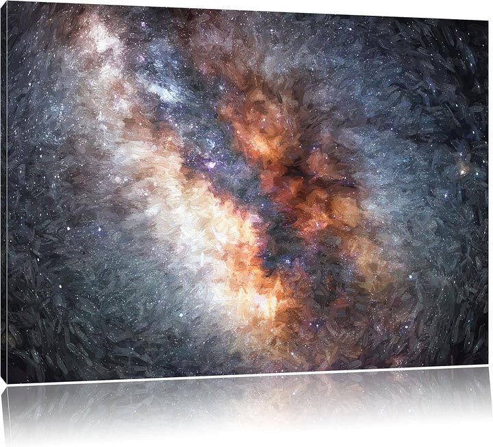 Pixxprint Zentrum der Milchstrasse Kunst Pinsel Effekt, Format: 100x70 auf Leinwand, 100x70