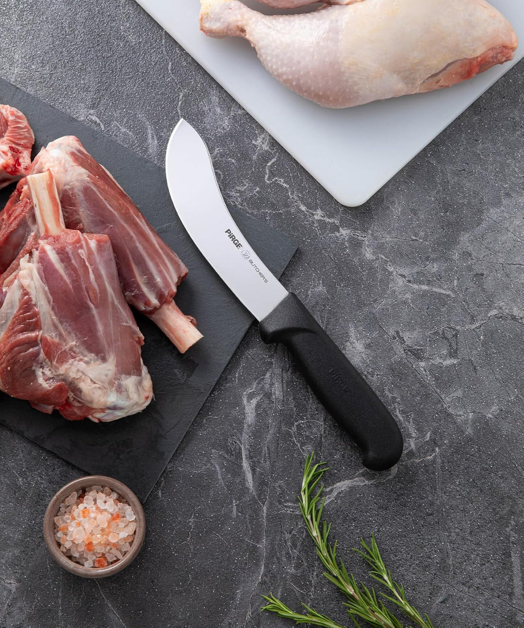 Pirge Butcher's Profi Metzgermesser Set mit Tasche 4 Stück - Profi Schlachtermesser Set - Fleischerm