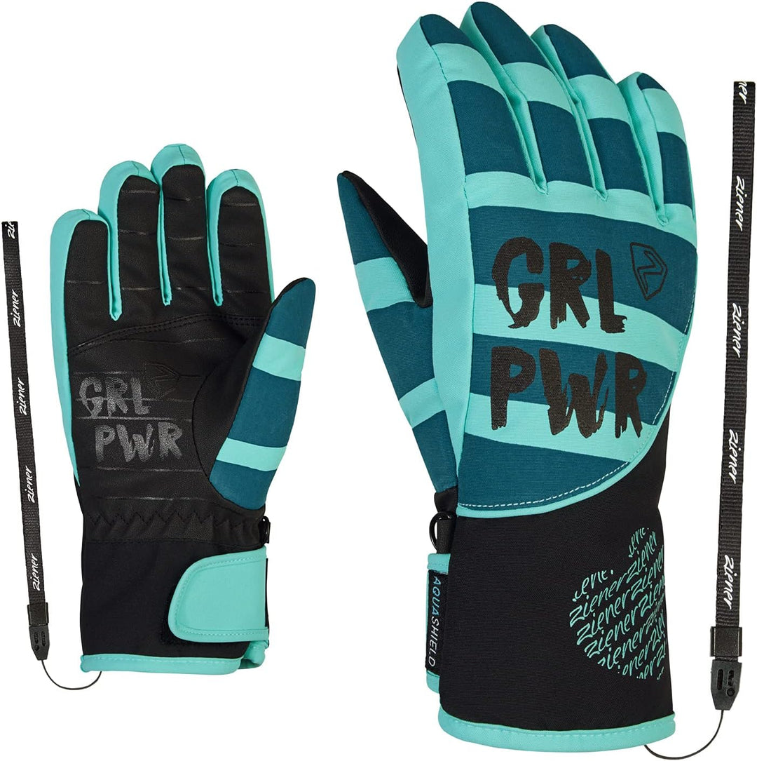 Ziener Mädchen Liwa Ski-Handschuhe/Wintersport | wasserdicht, Primaloft, modisch 4.5 blue sea.arcadi