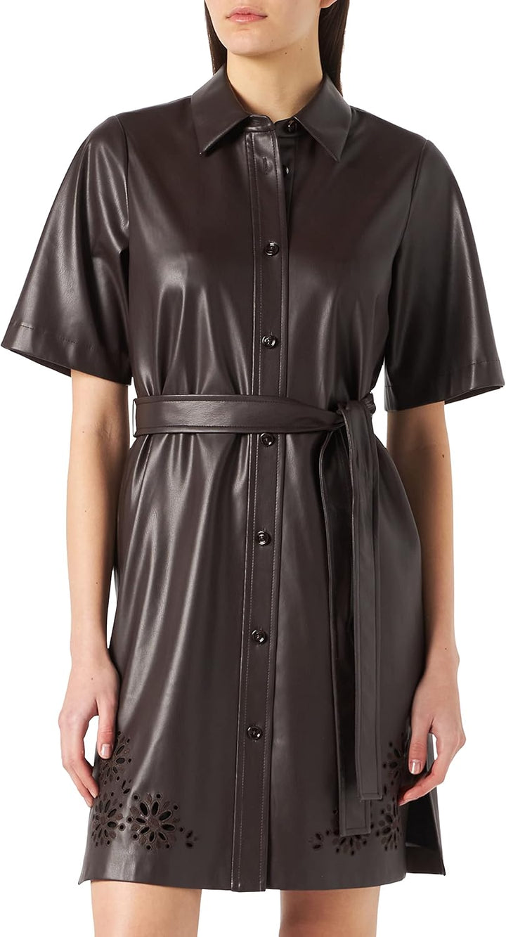 BOSS Damen C_dalelu Kleid 40 Dark Brown203, 40 Dark Brown203