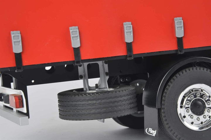 CARSON 500907235 - 1:14 3-Achs Fliegl Megarunner Plane(Rot), RC-Truck Zubehör, Auflieger, Massstab 1