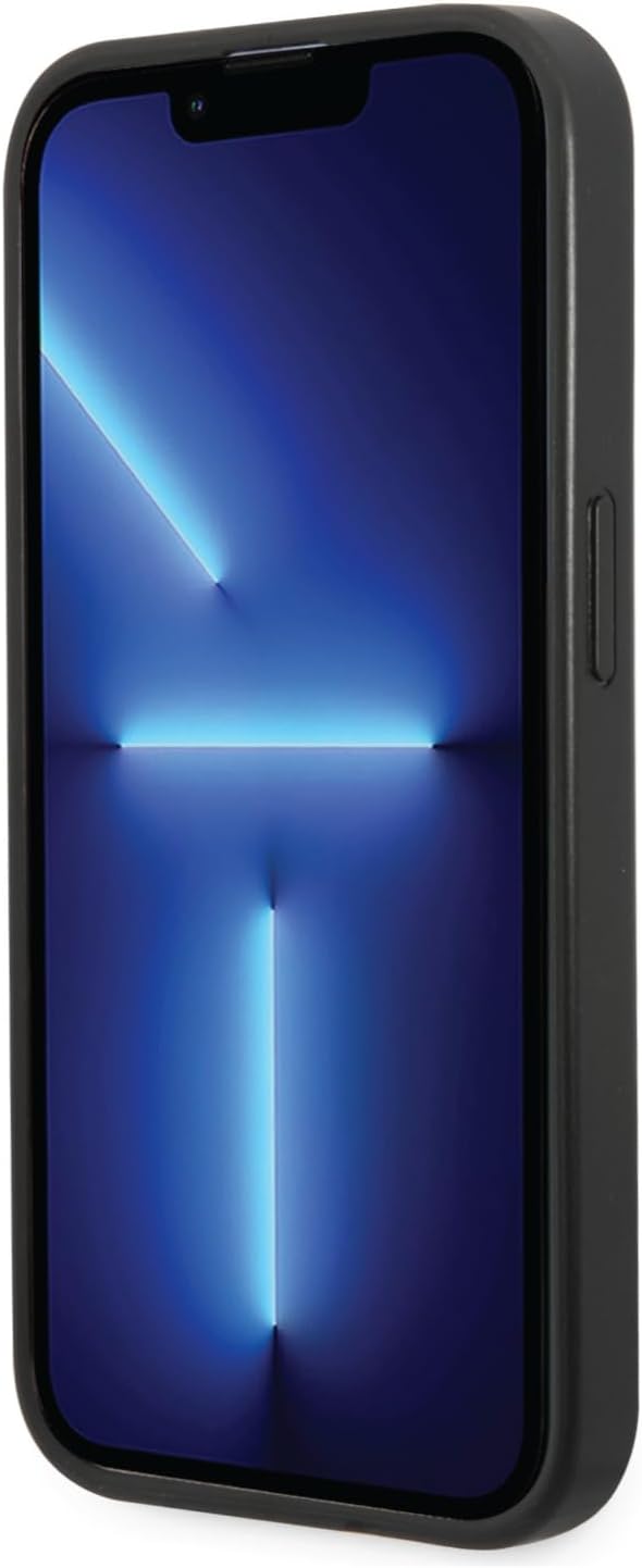 Ferrari Handyhülle für iPhone 14 Plus in Schwarz geprägten Streifen Schutzhülle Leder Strapazierfähi