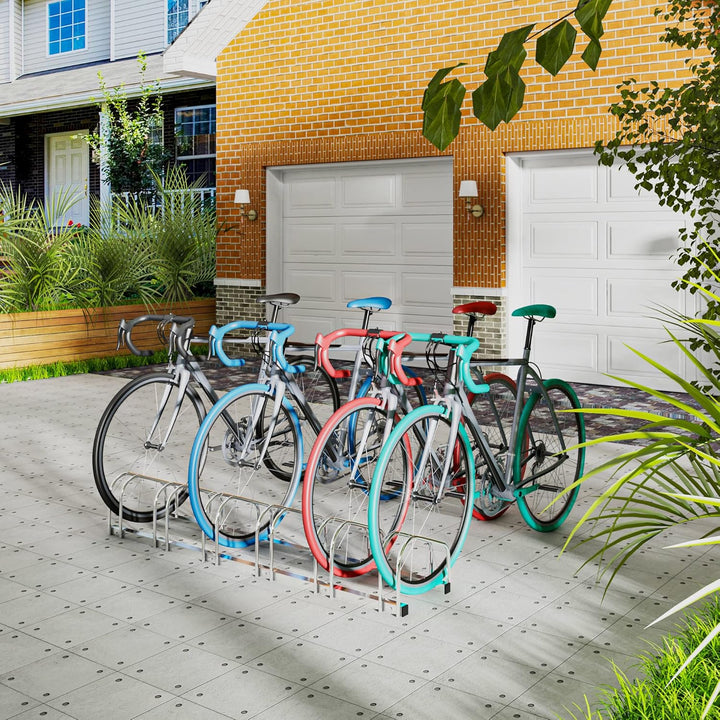 WOLTU Fahrradständer für 6 Fahrräder Fahrradhalterung auf dem Boden Aufstellständer für Fahrradaufhä