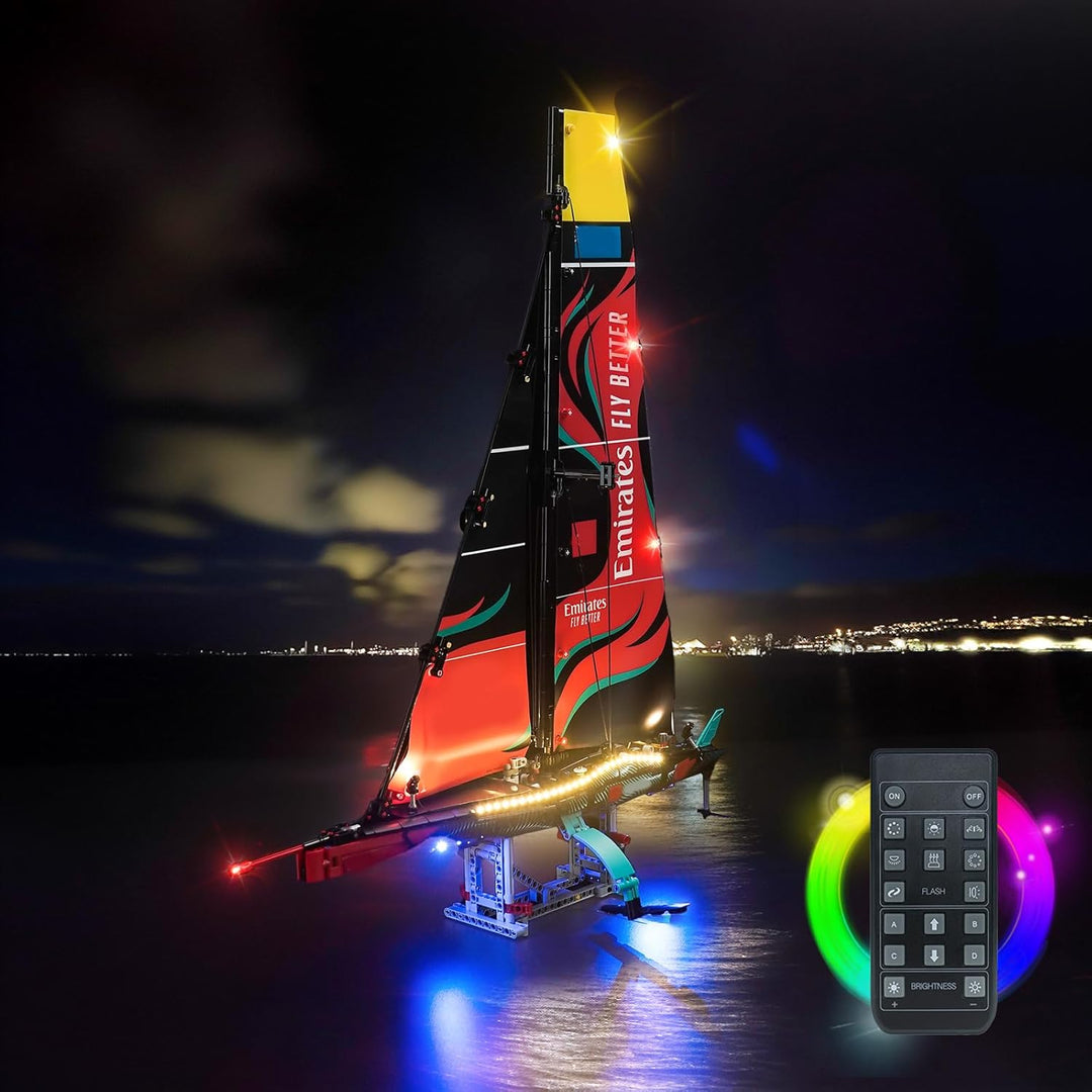 LocoLee Licht Kompatibel mit Lego Technic Emirates Team New Zealand AC75 Rennjacht Fernbedienung Ver