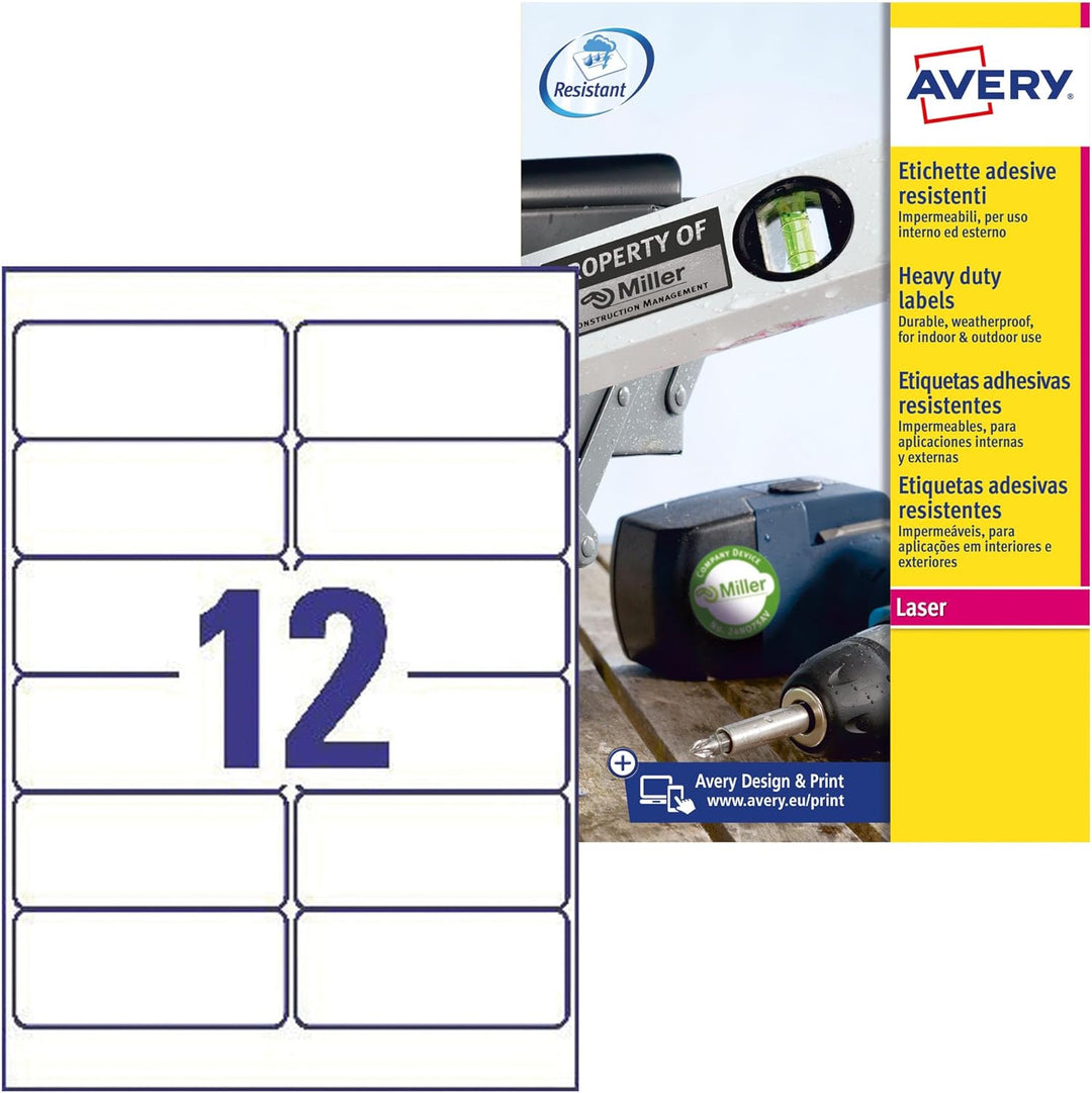 AVERY Zweckform Italien L6 Etiketten aus Polyester 99.1 x 42.3 weiss