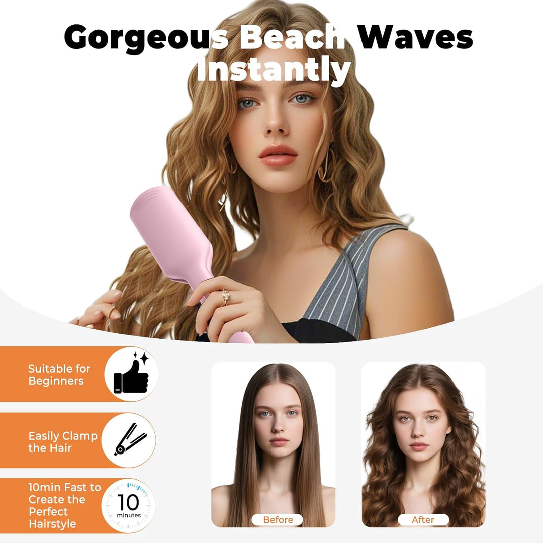 Welleneisen FüR Haare, Hair Waver 2-fach Barrel, Beach Waves Lockenstab Für Volumizing Haar, Französ