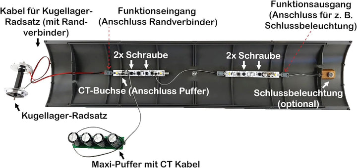 ML-Train Radsatz 35 mm kugelgelagert stromführend aus Edelstahl - Integrierter Stromabnehmer - Wie 3