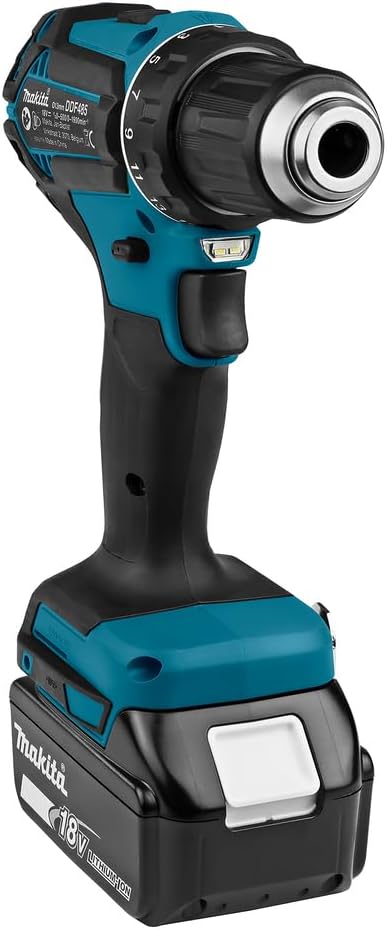 Makita DDF485RTJ Akku-Bohrschrauber 18, 0V, Blau/Silber Single