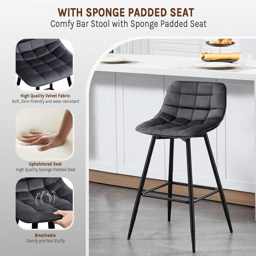 WOLTU Barhocker BH143dgr-2 2er Set Designer Barstuhl Hocker Tresenhocker Bistrohocker mit Fussstütze