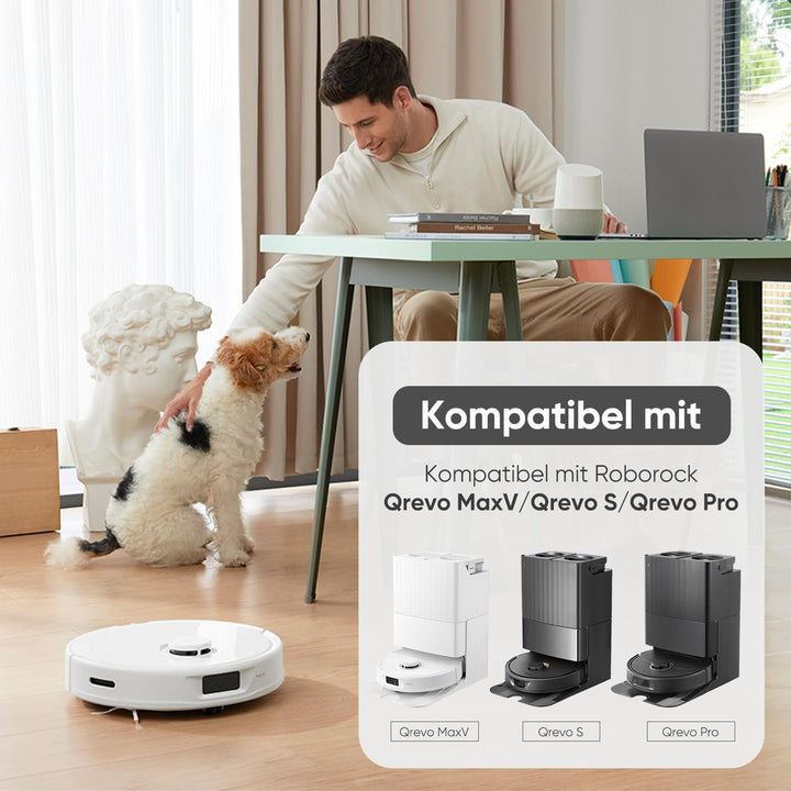 Zubehörset für Roborock Qrevo S/Qrevo MaxV/Qrevo Pro, 1*Main Rollbürste 4*Staubbeutel 4*Seitenbürste
