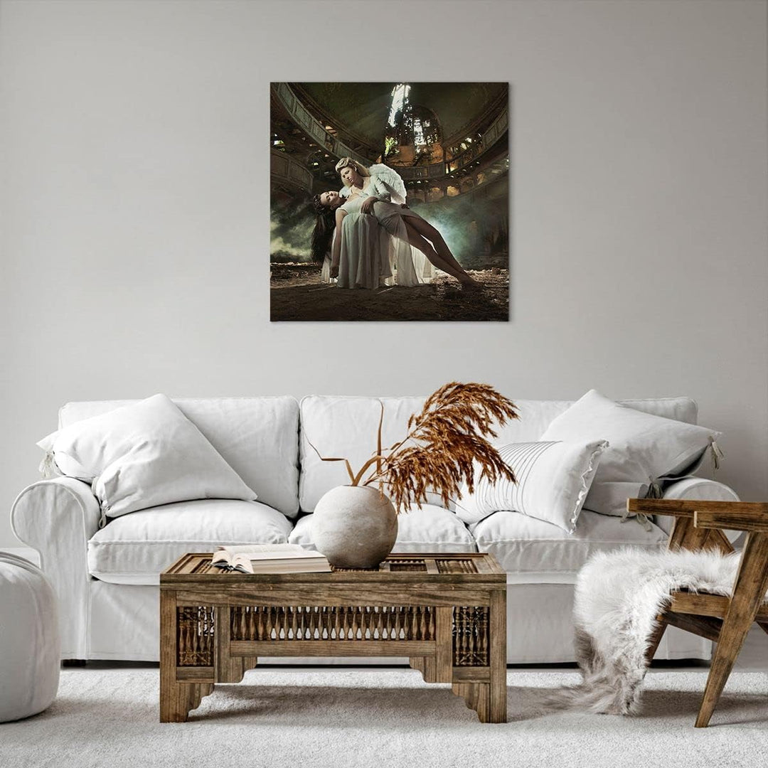 ARTTOR Bilder auf Leinwand Engel Frau Theater Oper Leinwandbild 60x60cm Wandbilder Dekoration Wohnzi