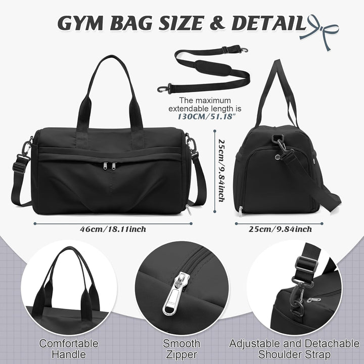 HYC00 Sport Duffel Bag Damen Sporttasche mit Schuhfach Reisetasche Damen Weekender Travel Bag Handge