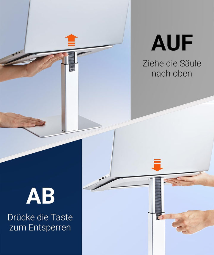 supamir Laptop Ständer Höhenverstellbar, Laptopständer für Schreibtisch, Stehen möglich, DJ Laptop S