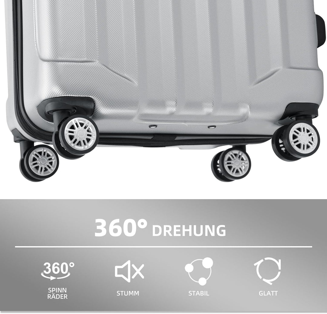 BEIBYE TSA-Schloss 2080 Zwillingsrollen 3 TLG. Reisekofferset Koffer Kofferset Trolley Trolleys Hart