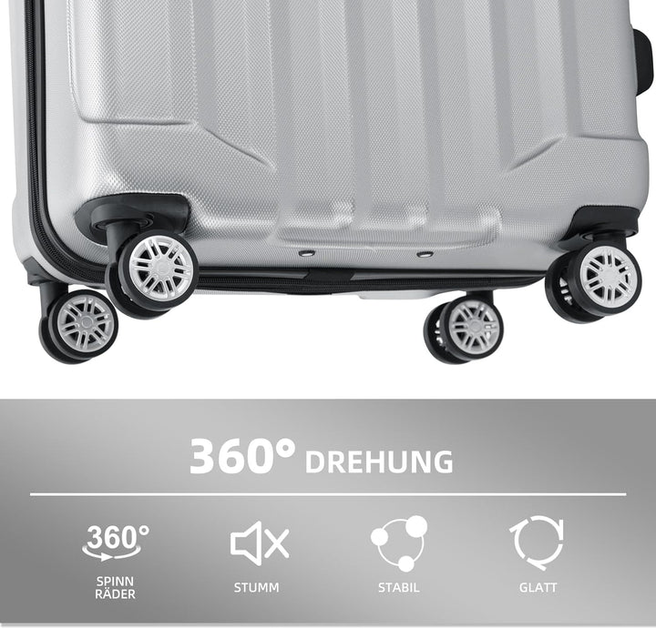 BEIBYE TSA-Schloss 2080 Zwillingsrollen 3 TLG. Reisekofferset Koffer Kofferset Trolley Trolleys Hart