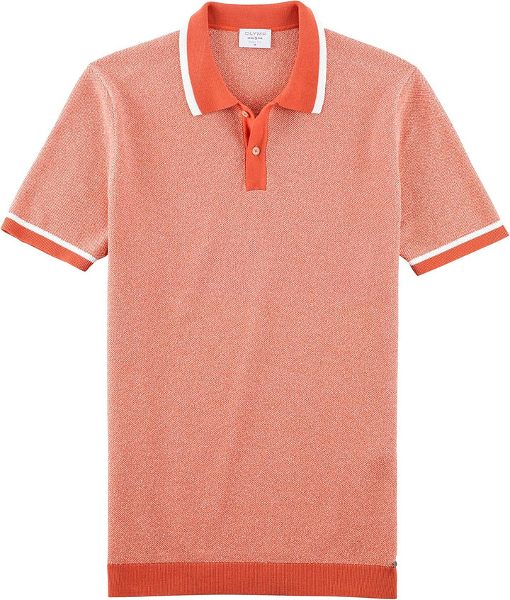 OLYMP Herren Polo-Shirt Kurzarm Level Five Strick,Uni,Body fit,Polo-Kragen L Rot 35, L Rot 35