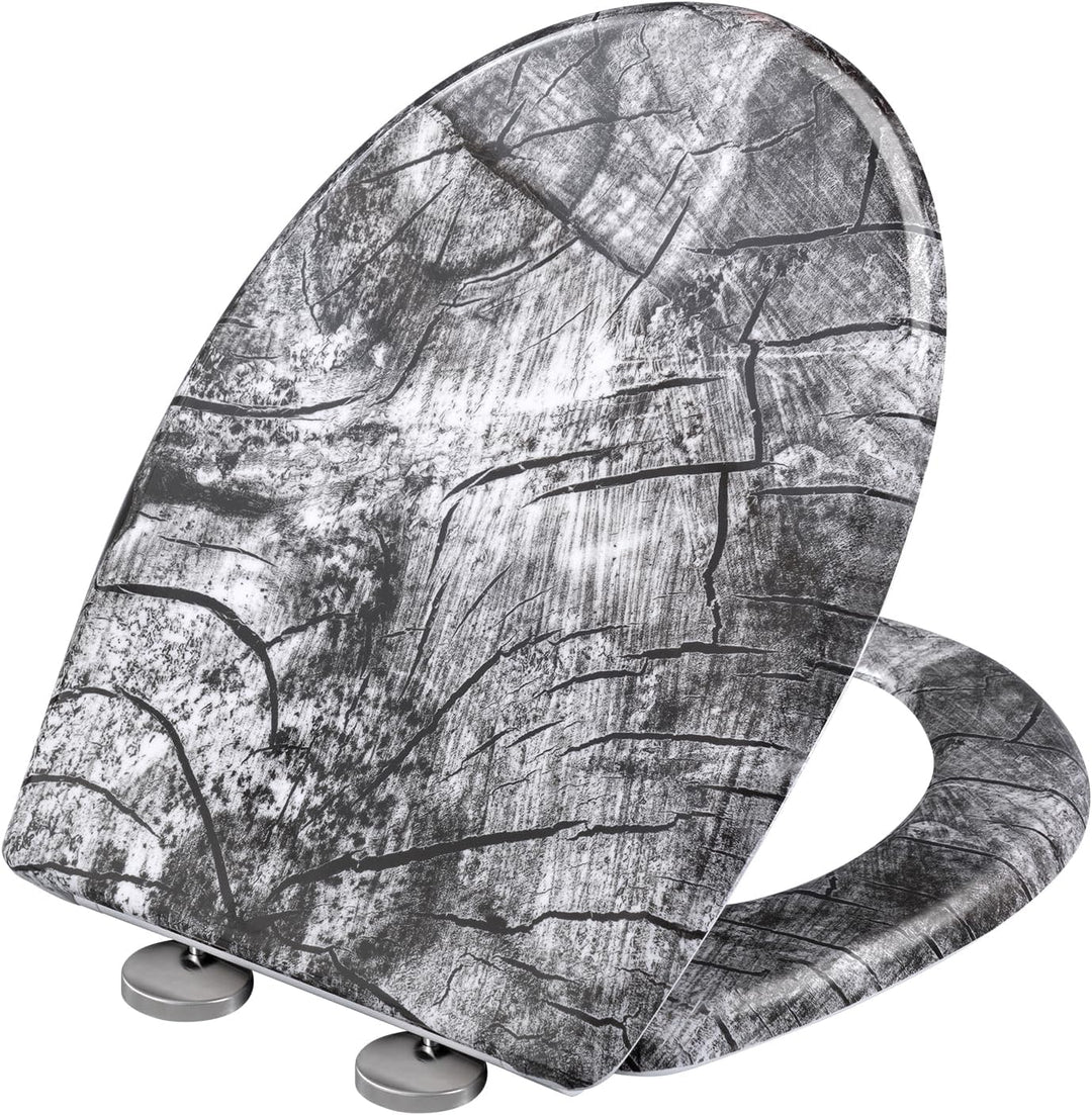 WOLTU Toilettendeckel, WC Sitz mit Absenkautomatik, Klodeckel Klobrille mit Quick-Release-Funktion,