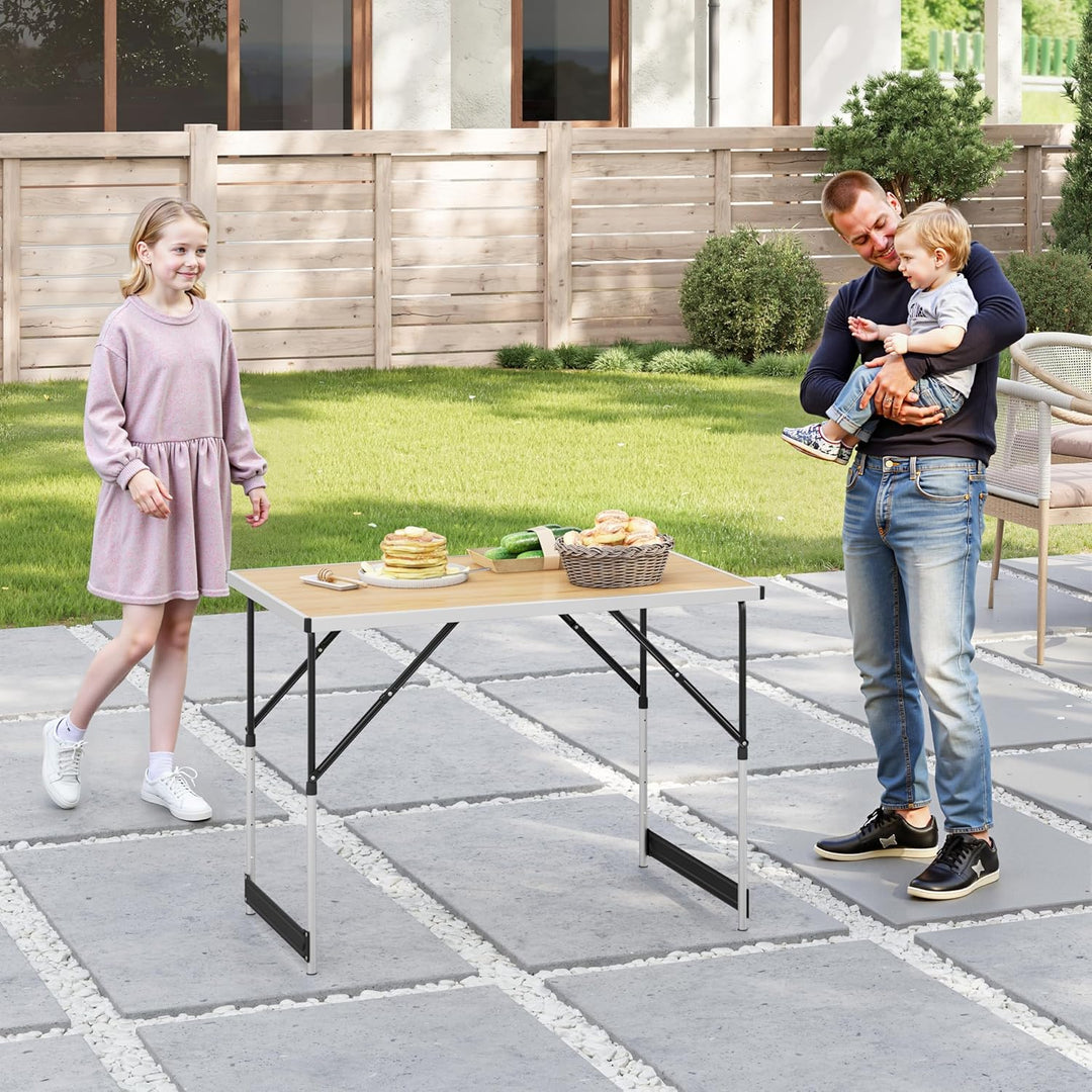 WOLTU® Campingtisch Klapptisch Gartentisch Arbeitstisch Balkontisch höhenverstellbar Aluminium Stahl